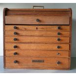 Antique Vintage Retro Hardwood 7 Drawer Medical Dentists Cabinet With Associated Dental Equipment.