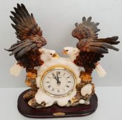 Vintage Retro The Juliana Collection Double Eagle Clock. Measures 9 inches by 10 inches. Part of a