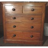 Antique Pine Set of Drawers Bank of 2 over 3 Measures 41 inches tall by 39 inches wide and 19 inches