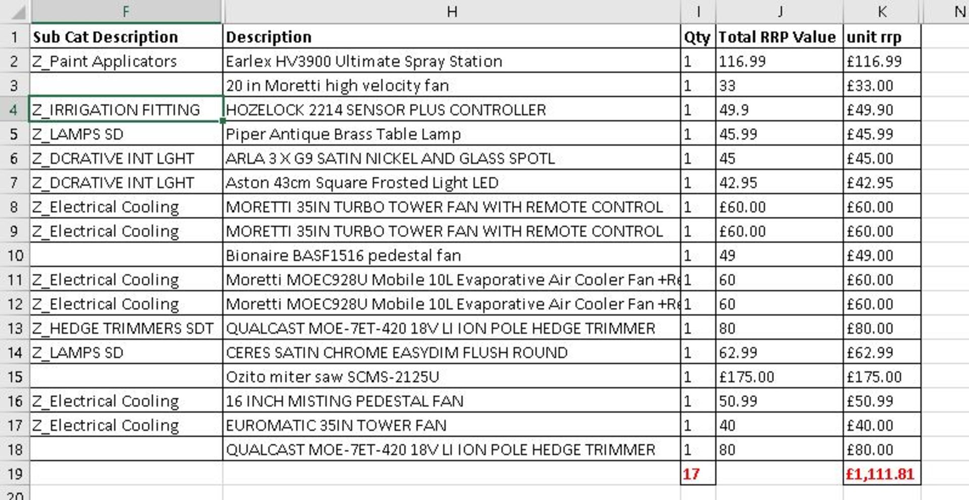 Untested Garden & Electrical Returns – Earlex, Moretti, Arla– 17 Items - RRP £1,111.81 - Image 3 of 4