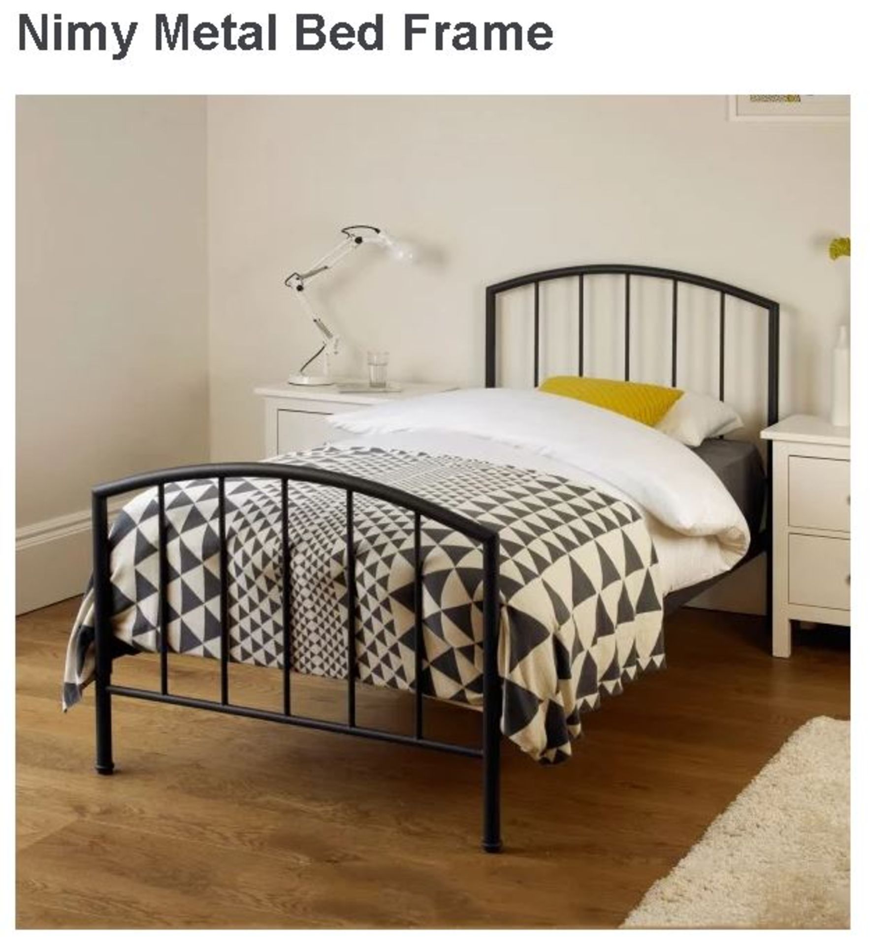 New & Sealed Packaging – Nimy Metal Bed Frame – 5 Items - RRP £245.00