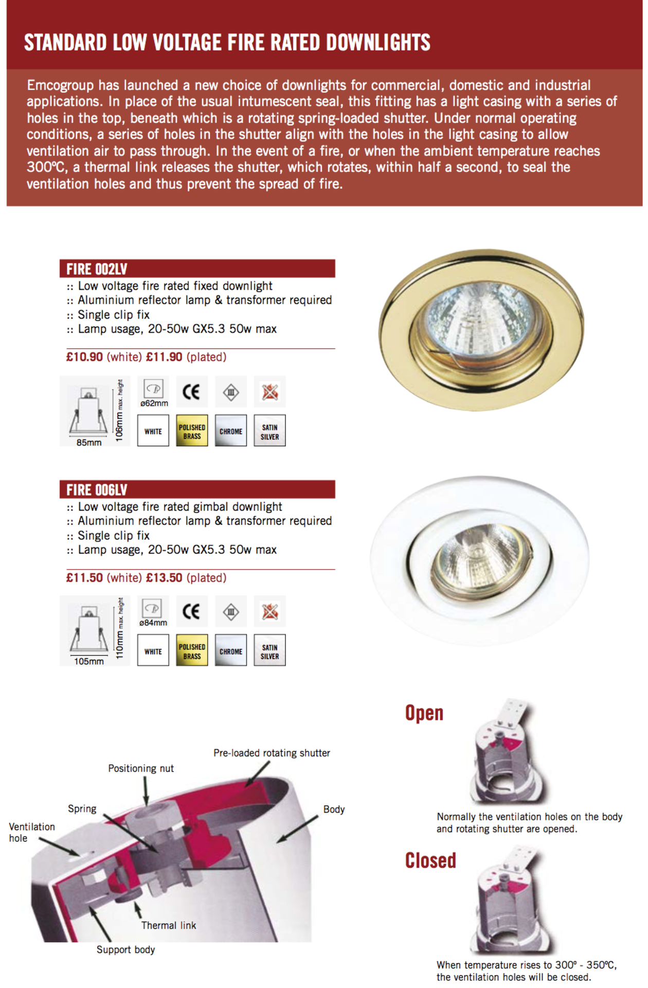 90 Minute Fire Rated Downlighter 12v Gimbal S/Silver - Image 7 of 7