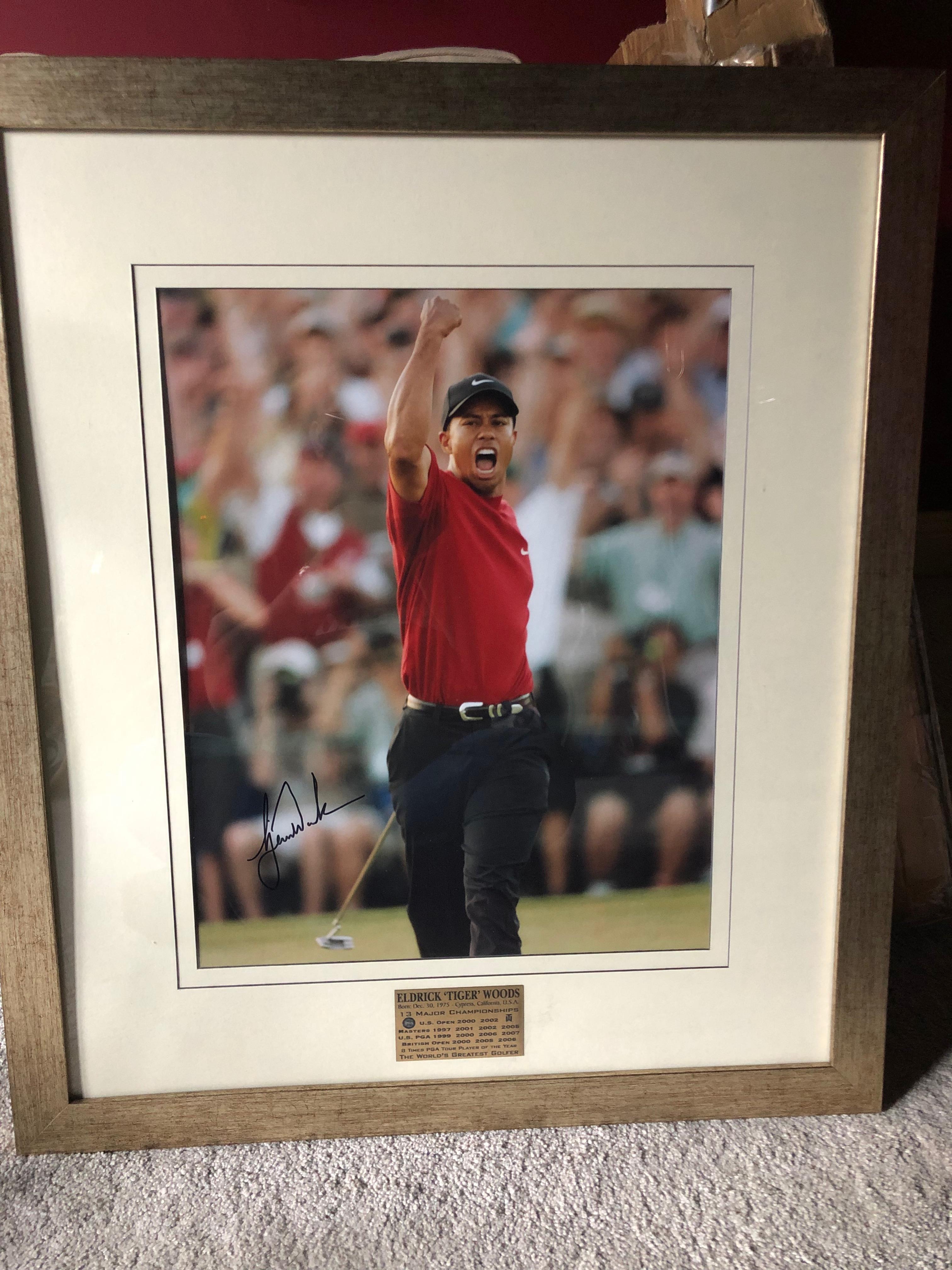 Signed Tiger Woods Framed Photograph