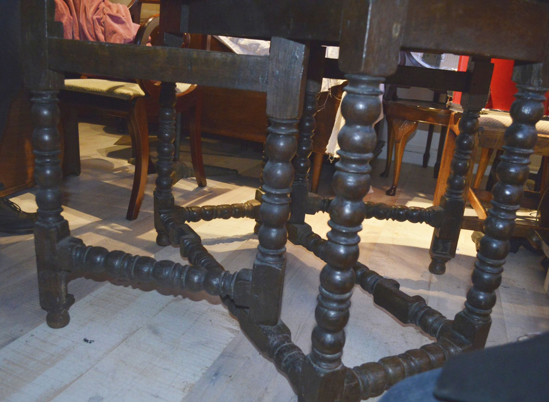 Large 17th Century Oak Gatefold Dining Table - Image 2 of 2