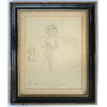 Original Ink Sketch by Edwin Austen Abbey, Signed & Dated