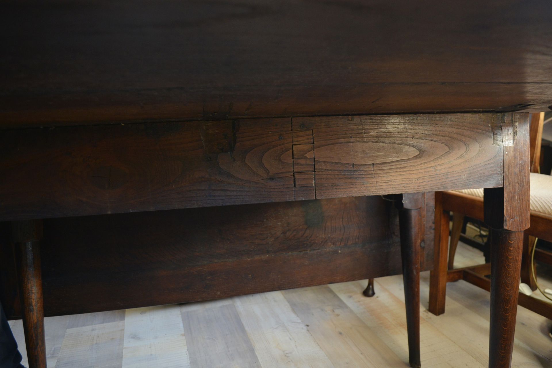 Estate Built 19th Century Rustic Oak Dining Table - Image 2 of 3