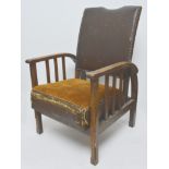 Arts and crafts 1930's quarter sawn Oak reclining Morris/Mission chair.