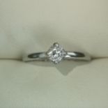 Brand New Platinum Solitaire Stone Prong Set With Stone Set Shoulders Diamond Ring 0.41ct