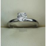 Brand New Platinum Solitaire Stone Prong Set With Stone Set Shoulders Diamond Ring 0.62ct