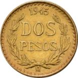 Mexico, gold 2-Pesos - 1945