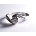 Diamond Swirl Engagement ring