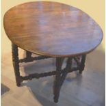 Large 17th Century Oak Gatefold Dining Table