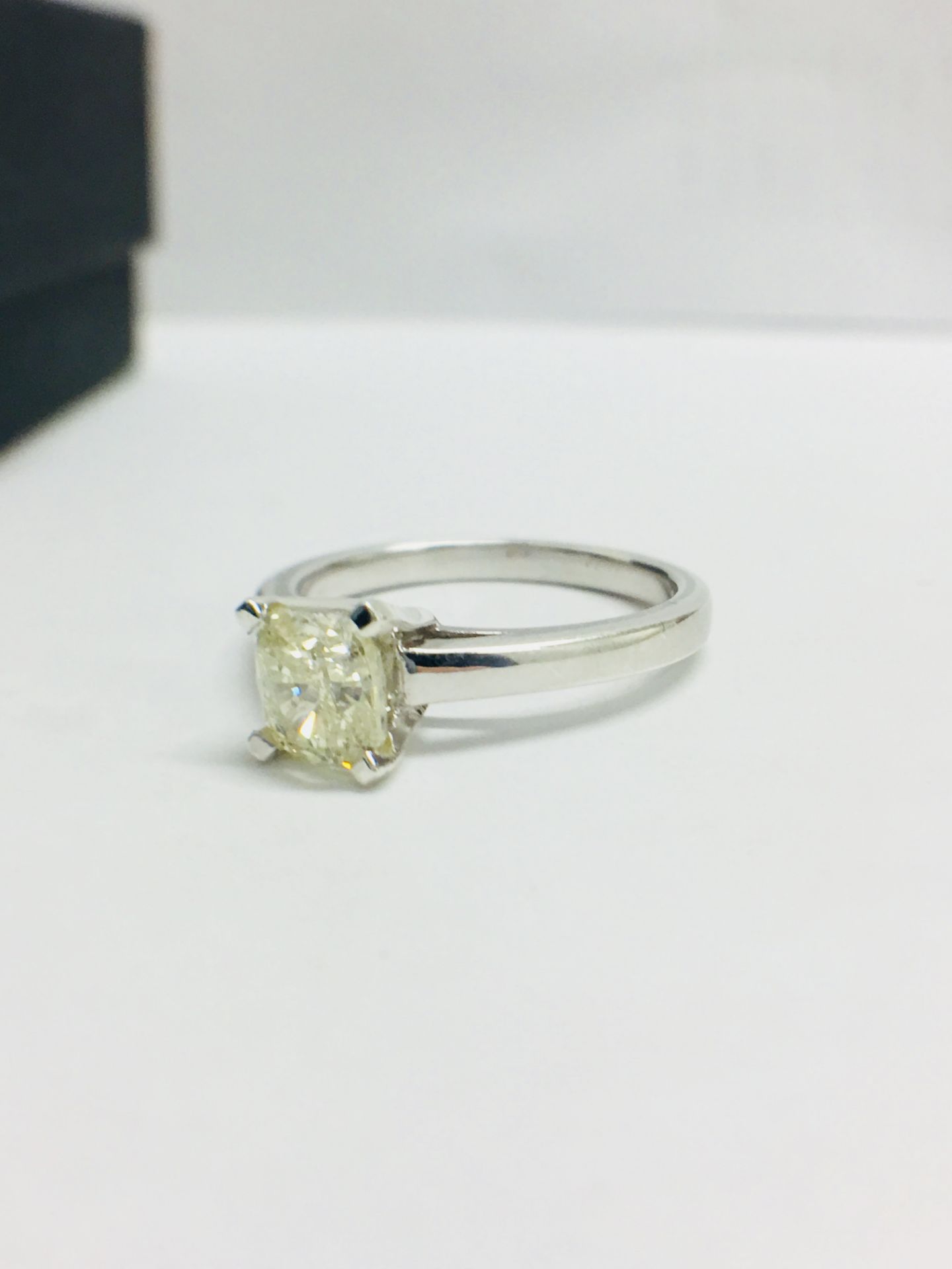 1.00ct diamond solitaire ring with a Cushion cut diamond. J colour and I1 clarity enhanced stone. - Image 2 of 7