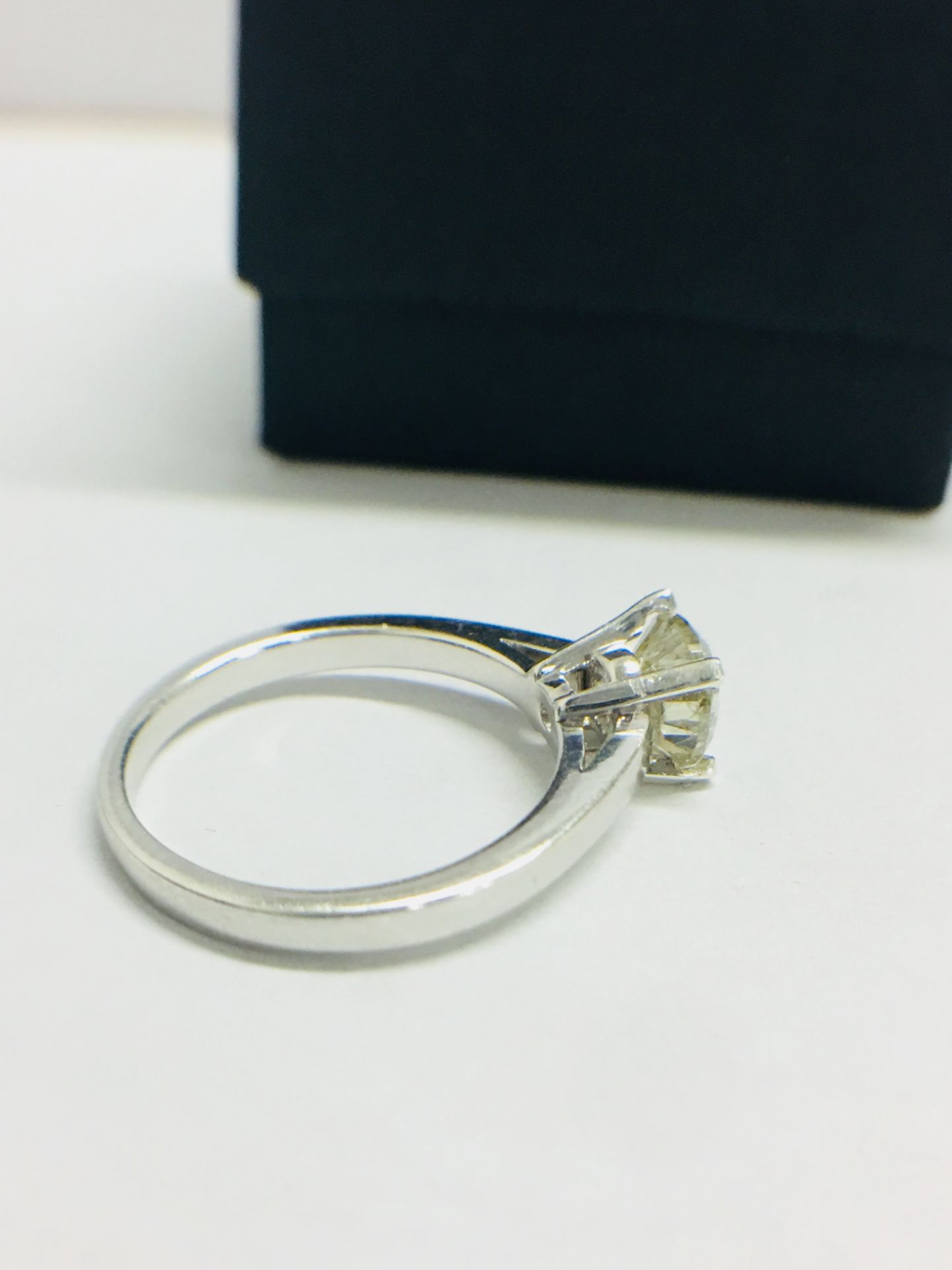 1.23ct diamond solitaire ring with a brilliant cut diamond. J colour and i1 clarity. Set in platinum - Image 6 of 8