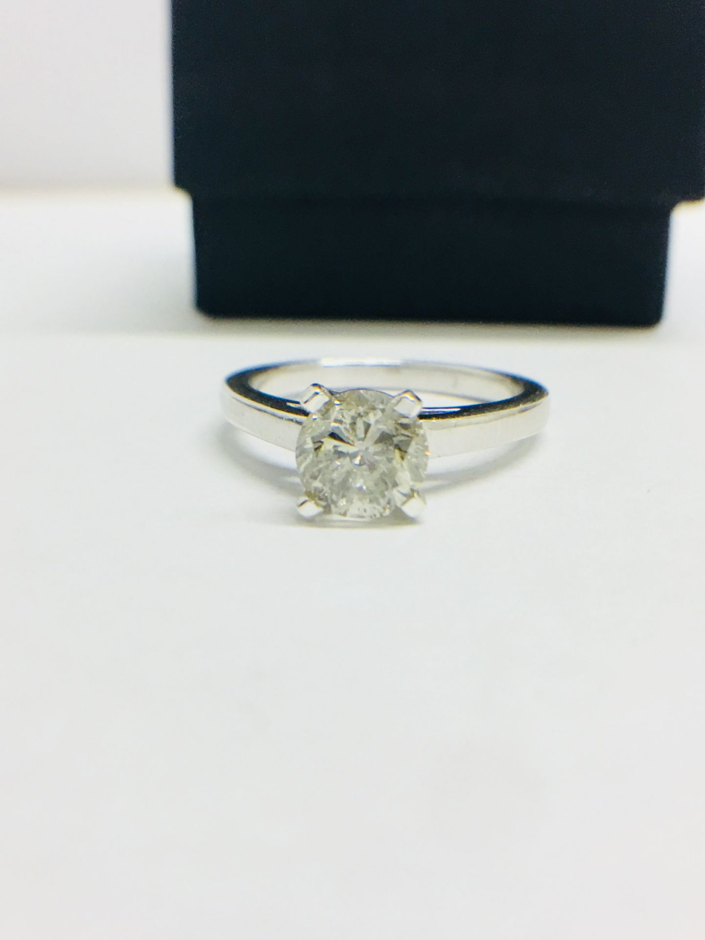 1.23ct diamond solitaire ring with a brilliant cut diamond. J colour and i1 clarity. Set in platinum - Image 7 of 8