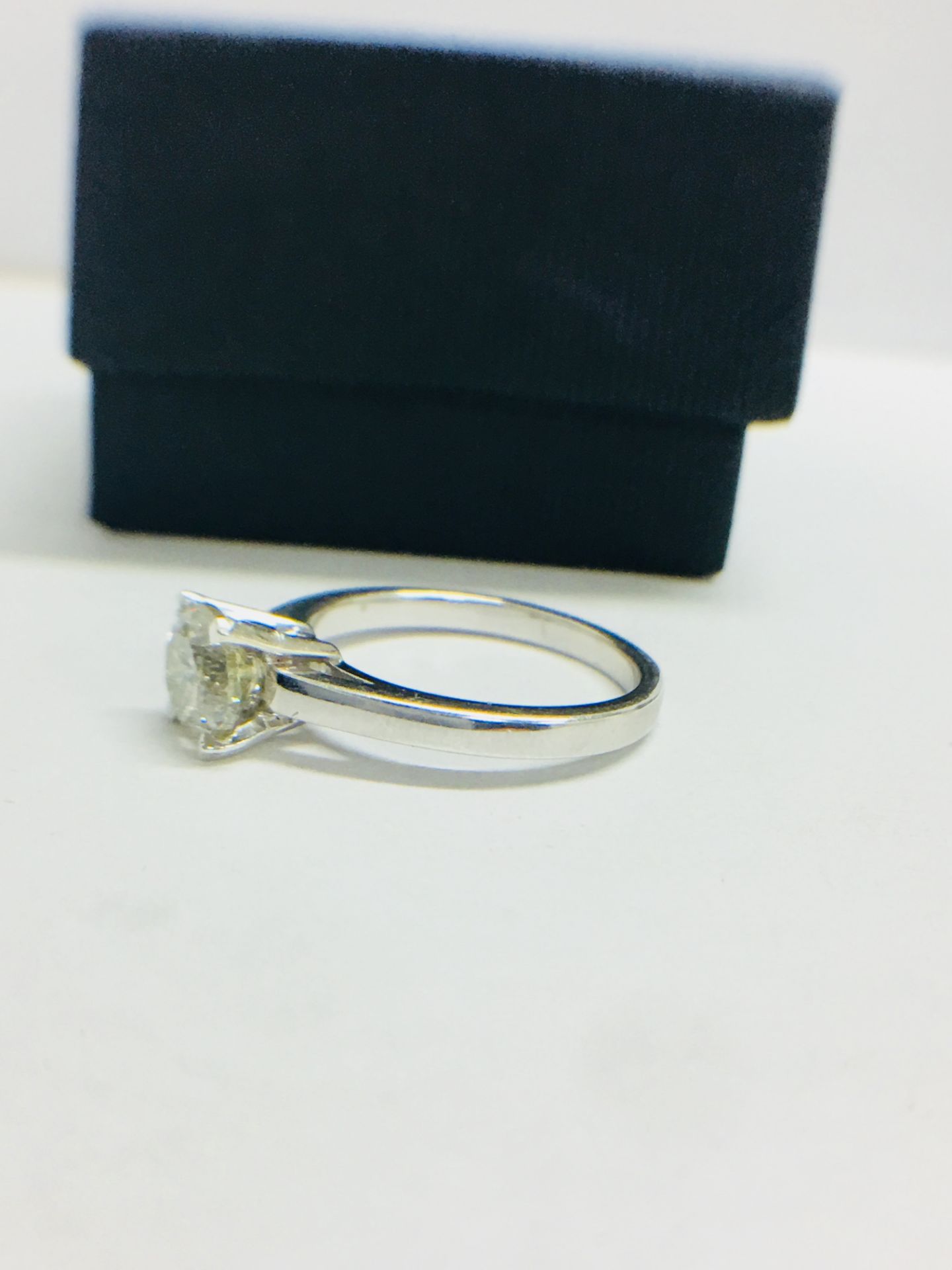 1.23ct diamond solitaire ring with a brilliant cut diamond. J colour and i1 clarity. Set in platinum - Image 3 of 8