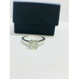1.23ct diamond solitaire ring with a brilliant cut diamond. J colour and i1 clarity. Set in platinum