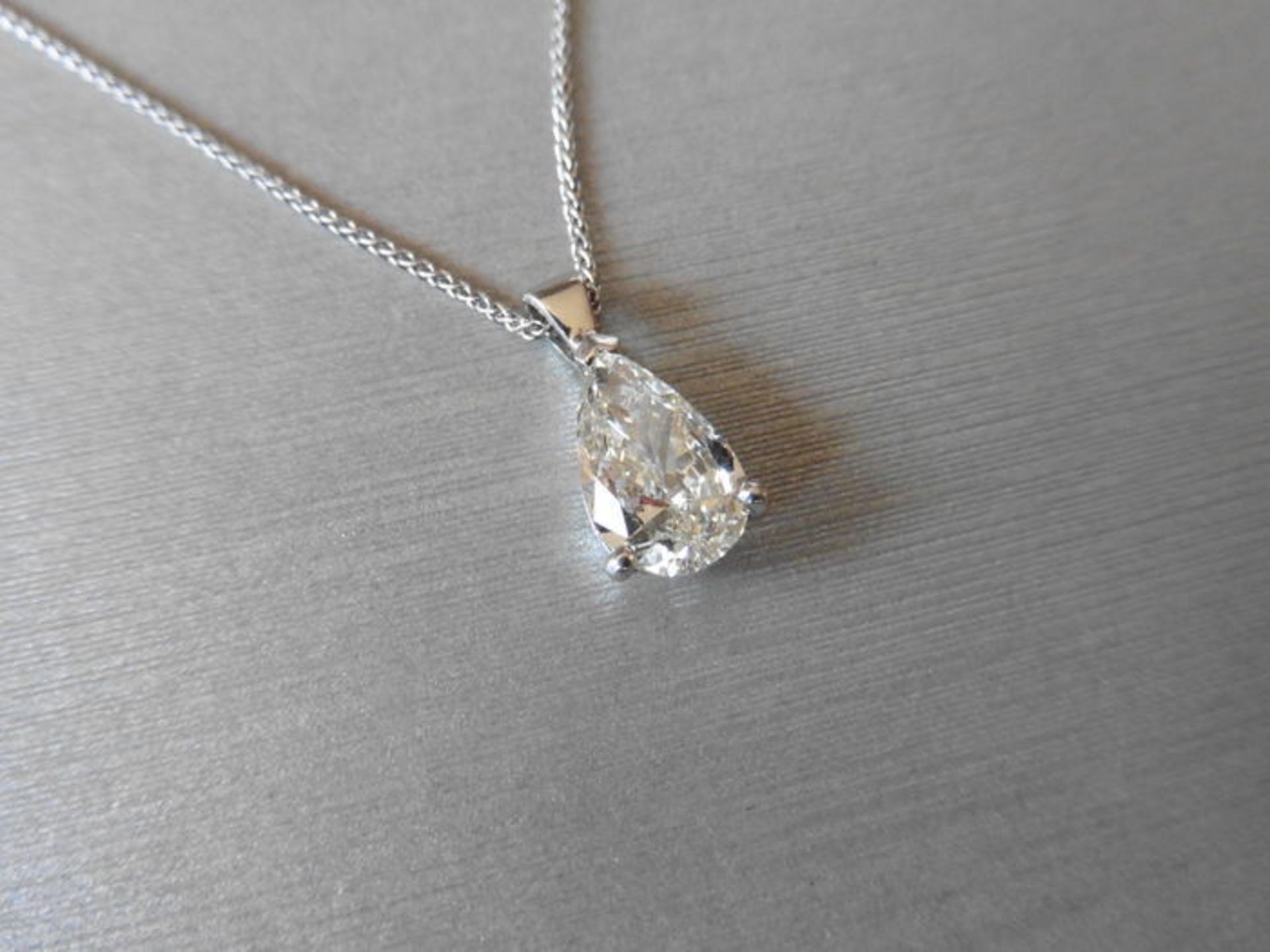 Pearshape Diamond Pendant,0.70ct natural Pearshape diamond si clarity I colour top cut,18ct white - Image 2 of 2