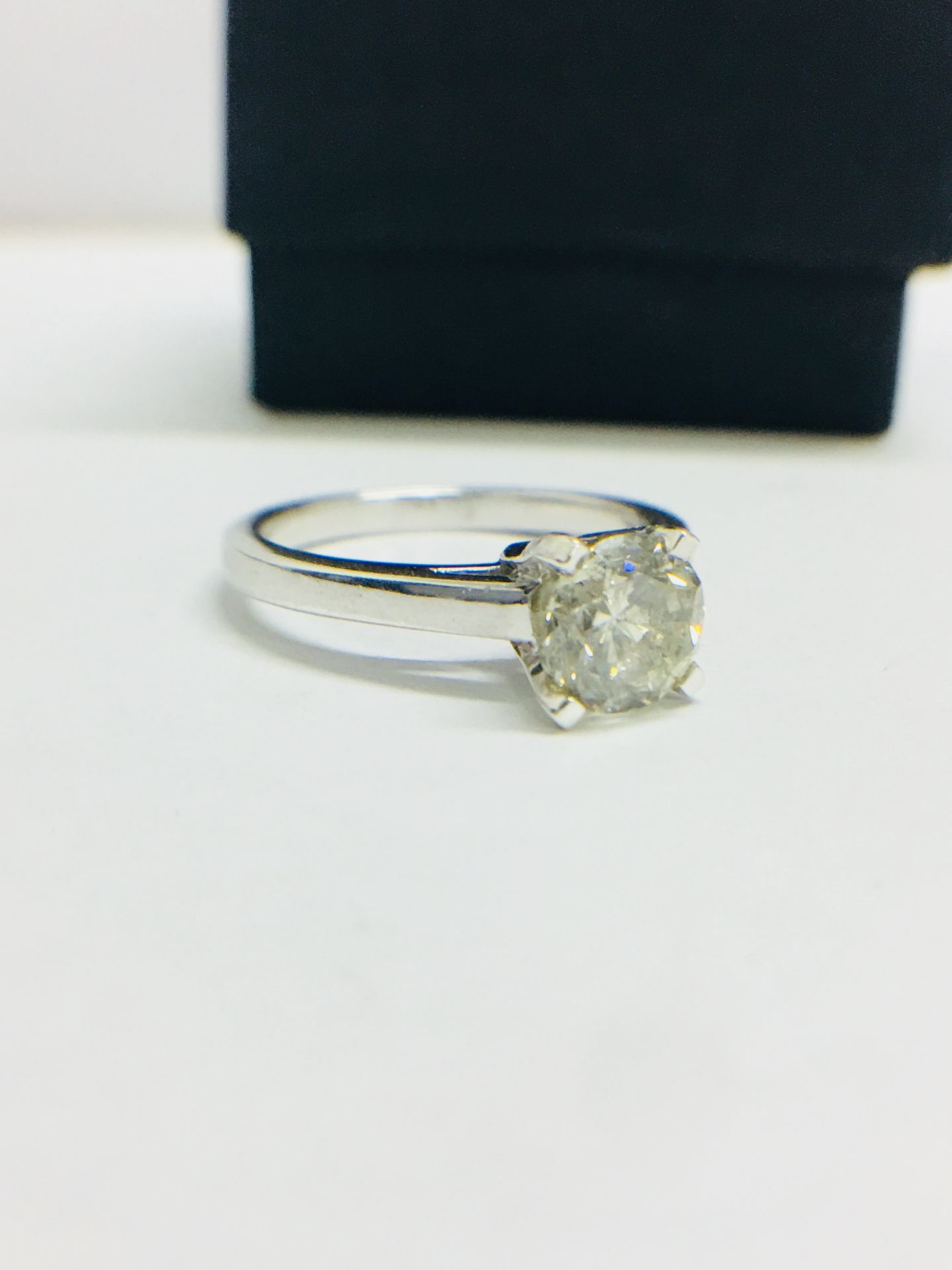 1.23ct diamond solitaire ring with a brilliant cut diamond. J colour and i1 clarity. Set in platinum - Image 8 of 8