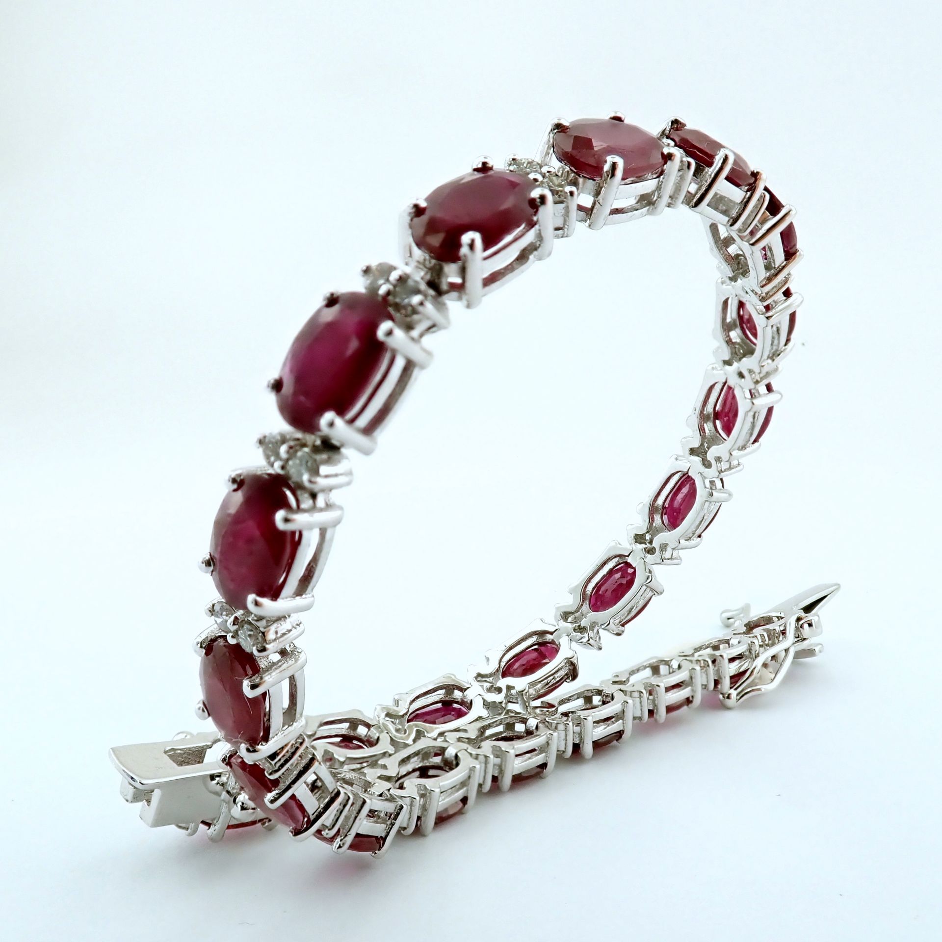 14K Diamond & Ruby Bracelet 11,87ct Total - Image 4 of 5