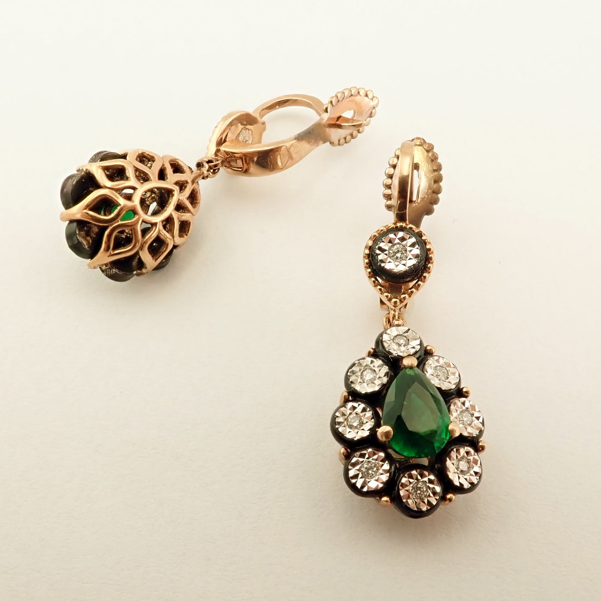 Antique Design Jewellery - 8K Rose / Pink Gold Earring (Ref:ED02129) - Image 3 of 6