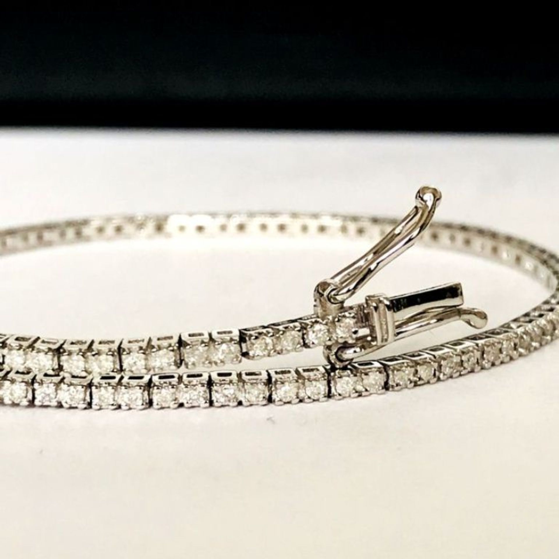 14K 0,74 ct Diamond Tennis Bracelet (Cube)