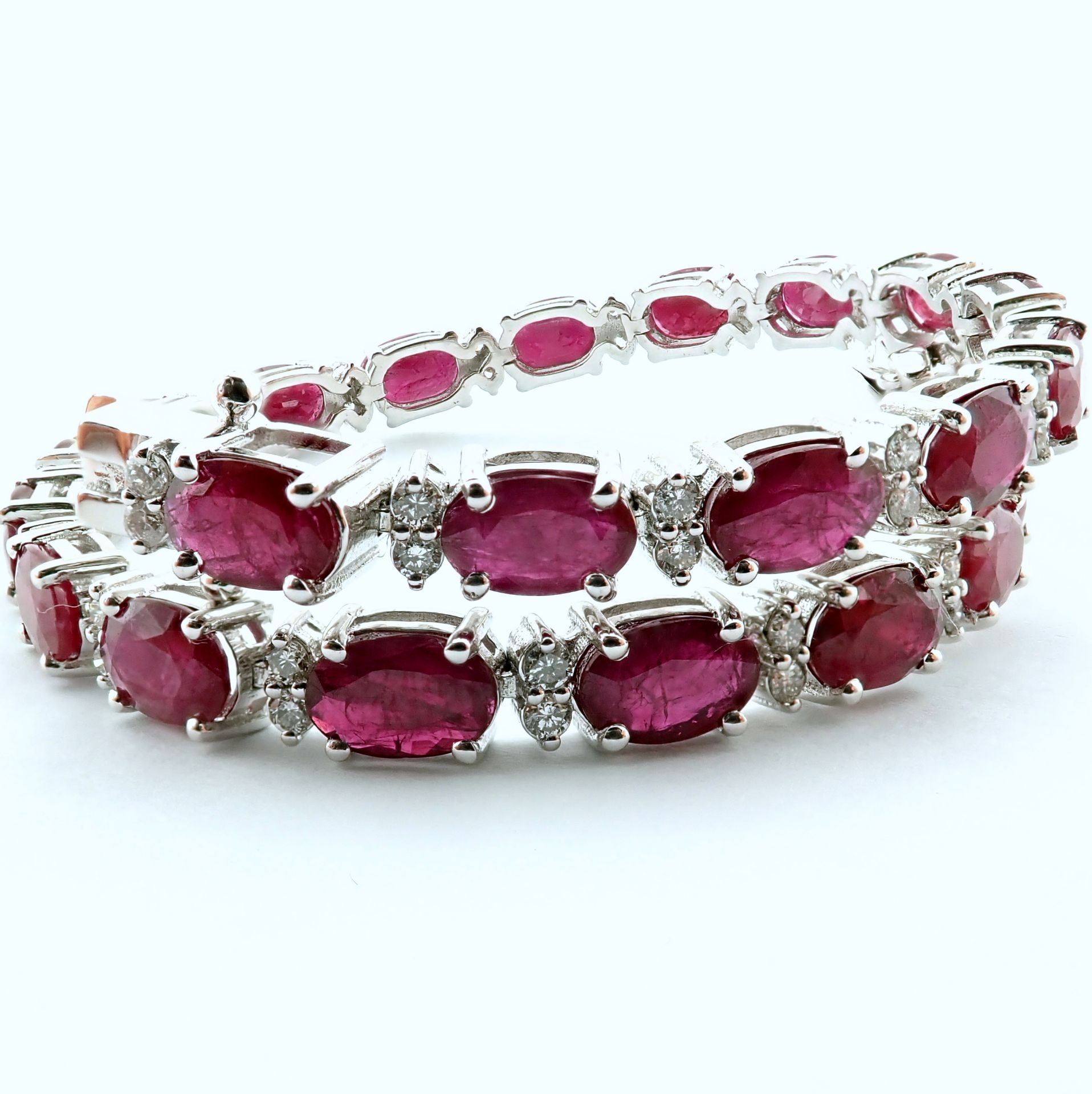 14K Diamond & Ruby Bracelet 11,87ct Total - Image 3 of 5