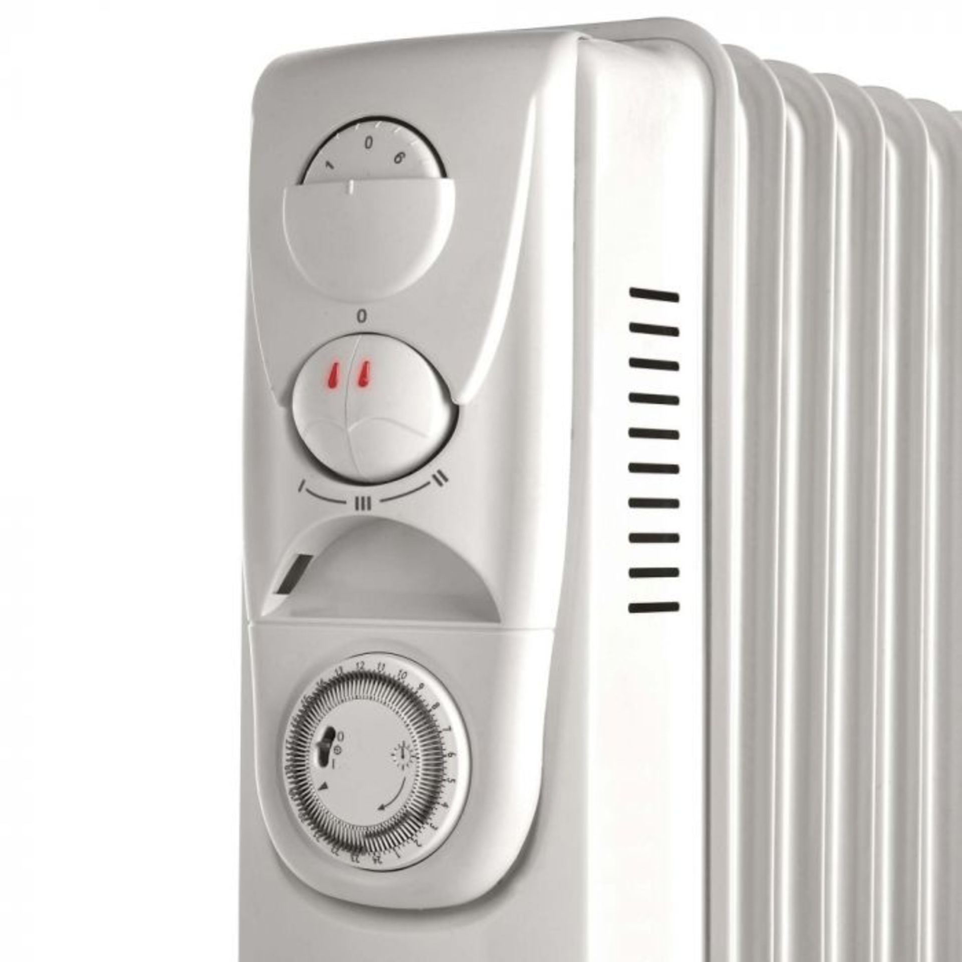 11 Fin 2500W Oil Filled Radiator - White 2500W radiator with 11 oil-filled fins for heating mid to - Image 5 of 5