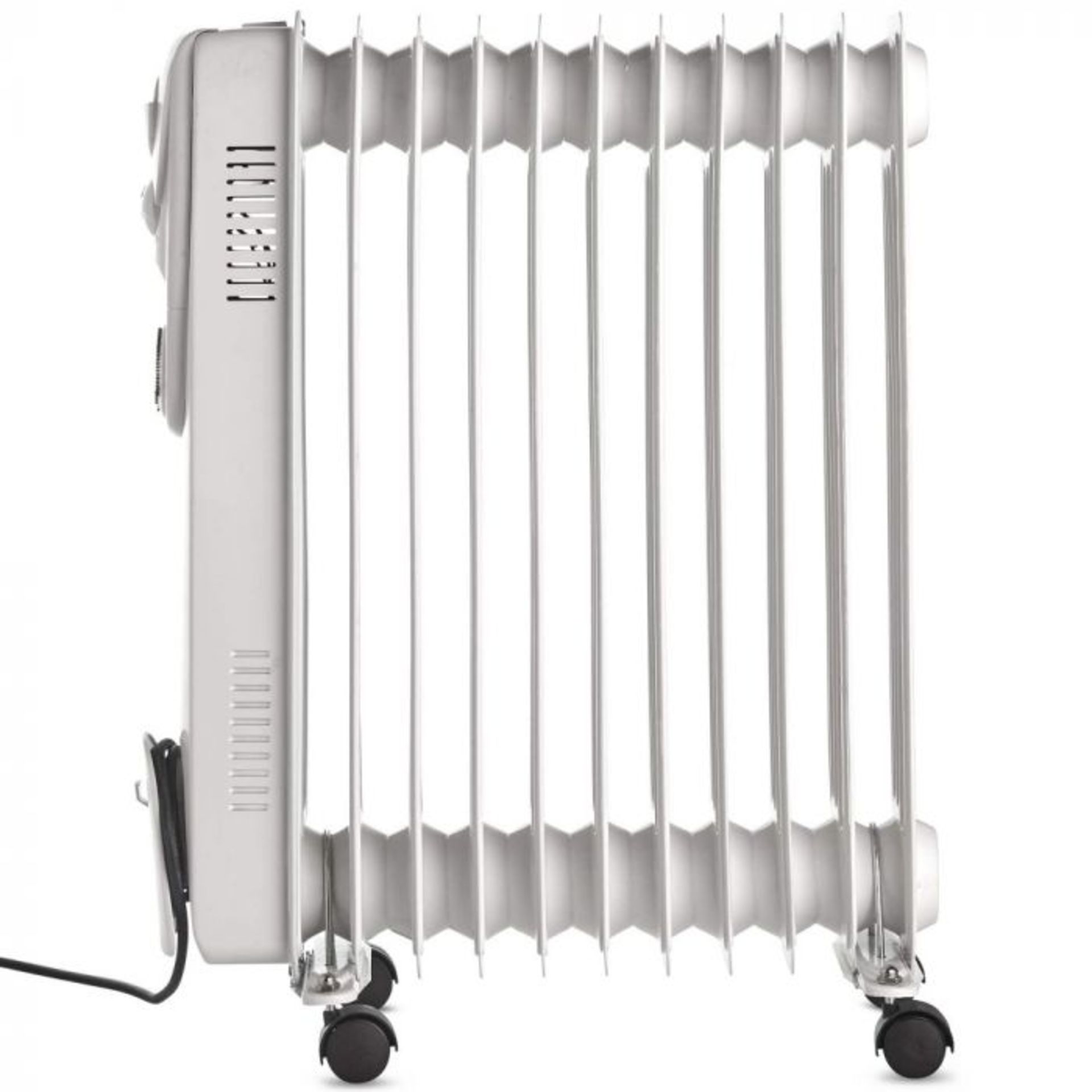 11 Fin 2500W Oil Filled Radiator - White 2500W radiator with 11 oil-filled fins for heating mid to - Image 4 of 5