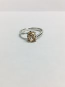 2.40ct Fancy Brown diamond Radiant cut diamond solitaire ring,PLatinum setting 4.6gms platinum 950,