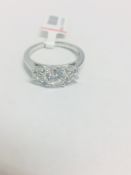 Platinum Diamond three stone ring,0.75ct total,0.50ct brilliant cutdiamond centre ,H colour VS