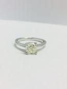 Platinum diamond solitaire Ring,1ct cushion cut diamond,j colour,si2 clarity,platinum setting 3.5gms
