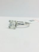 1ct cushion cut Diamond Solitaire Ring in a Diamond set mount,1ct Cushion cut diamond,H colour,SI2