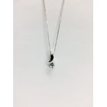 0.50ct diamond set pendant. Brilliant cut diamond, H colour and si1 clarity.2 claw setting.