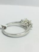 PLatinum Diamond Trilogy Ring 1.50ct Diamond Total,1 ct princess cut centre,J colour,vs clarity,