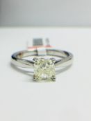 PLatinum 1ct Cushion Diamond Solitaire Ring,1ct cushion cut Diamond,J colour,si2 clarity,very good