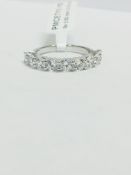 Platinum diamond nine stone eternity ring,1.35ct brilliant cut diamonds,I Coloured si3 clarity