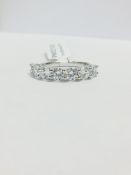 PLatinum diamond 7 stone ring,1.75ct brilliant cut diamonds,i colour si3 clarity,platinum Weight:4.