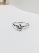 Platinum 4 claw diamond solitaire Ring,0.50ct brilliant cut diamond H colour si1 clarity )2.6gms