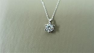 0.50ct diamond solitaire style pendant. Brilliant cut diamond, H colour and si1 clarity. Set in a