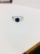 Platinum Sapphire Solitair ring,6mm 0.70ct natural Sapphire,5.02gms platinum 950,uk london asssay
