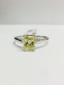 1ct Fancy Yellow Radiant cut Diamond Solitaire ring,1ct Fancy yellow si3 clarity Natural Diamond,