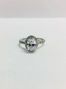 1.15ct diamond set solitaire ring set in platinum. Oval cut diamond, H colour and VS2 clarity,
