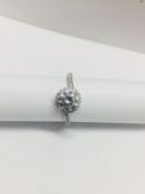 Platinum diamond solitaire ring,0.50ct brilliant cut diamond H colour si clarity,,36 round diamond h