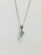 Platinum diamond pendant,0.50ct brilliant cut diamond,h colour vs clarity,0.03ct diamonds g colour