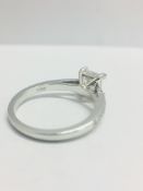 Platinum Diamond Solitaire ring 1.10ct Total diamond weight,1ct princess cut centre,H colour,si1