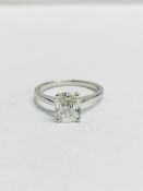 1ct cushion cut diamond,i colour si2 clarity top cut and proportions,Platinum 950 setting,4gms,