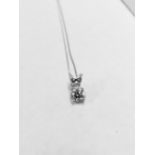 0.33ct diamond set pendant. Brilliant cut diamond, I colour and si3 clarity.4 claw setting with