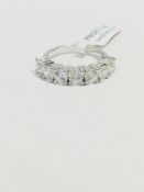 1.25ct diamond five stone ring. 7 brilliant cut diamonds, I colour, si2-3 clarity. Claw setting in