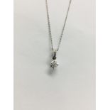 0.25ct diamond set pendant. Brilliant cut diamond, I colour and si3 clarity. The bale is set with